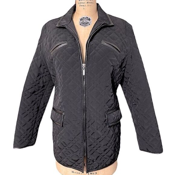 Vintage Black Quilted Jacket  by Fitz Wright - Picture 1 of 10